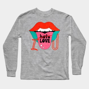 Retro Love Tongue - Tongue Message Long Sleeve T-Shirt